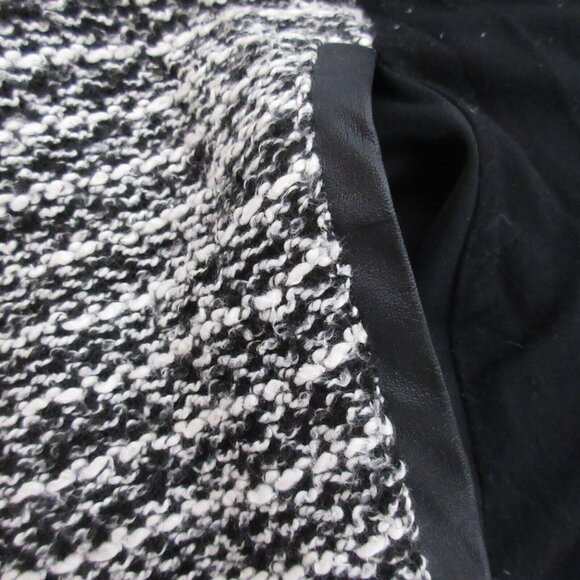 Cato Woman Dress Plus Sz 22/24W Black White Knubby Knit Inset Faux Leather Trim - Picture 5 of 8